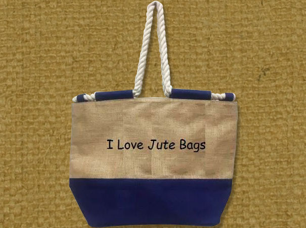 Customized text on Jute bag image